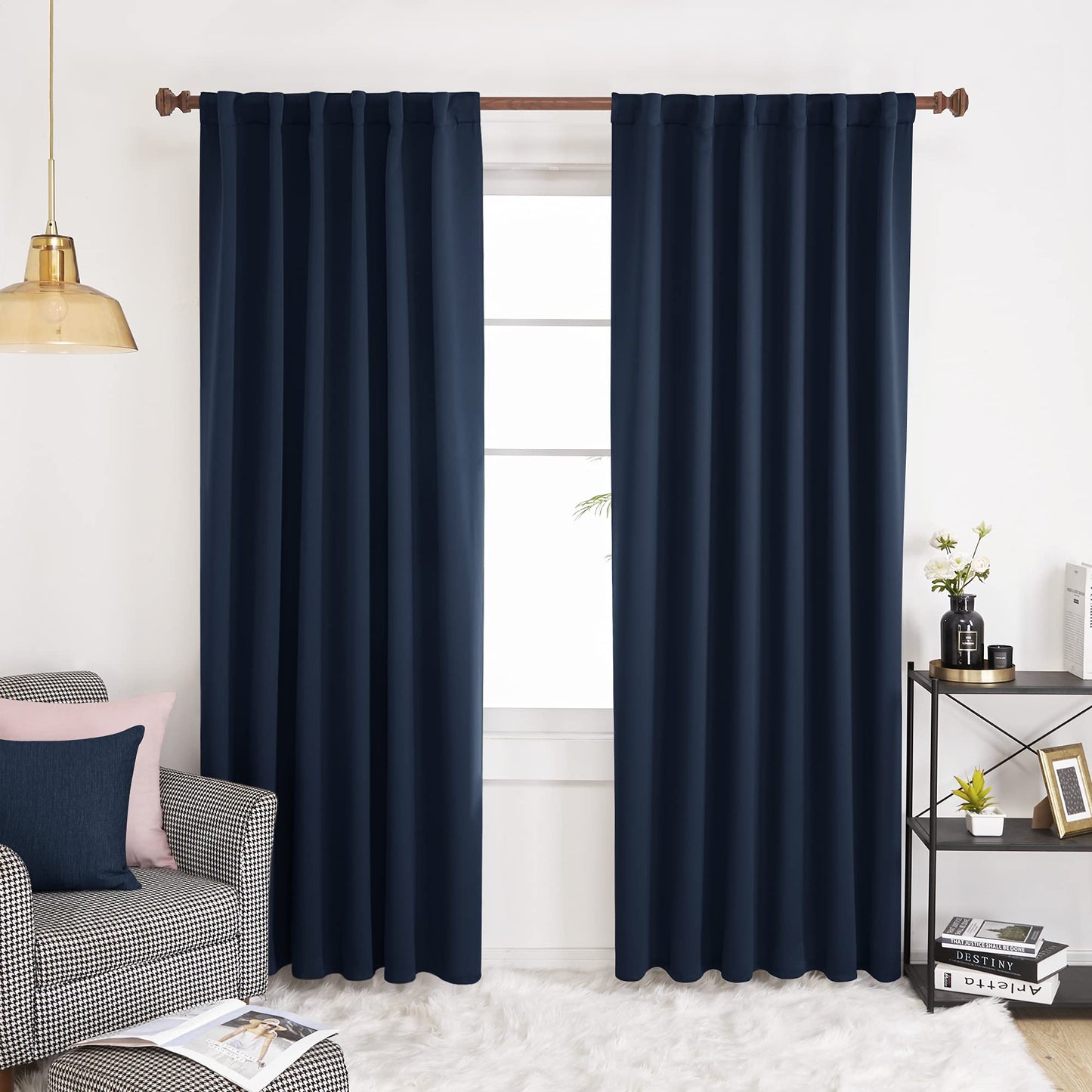 INtex CURTAINS HOUSE Elegant Blackout Curtains-Back Tap design-thermal Insulated fabric-for room Darkness - 1 Piece