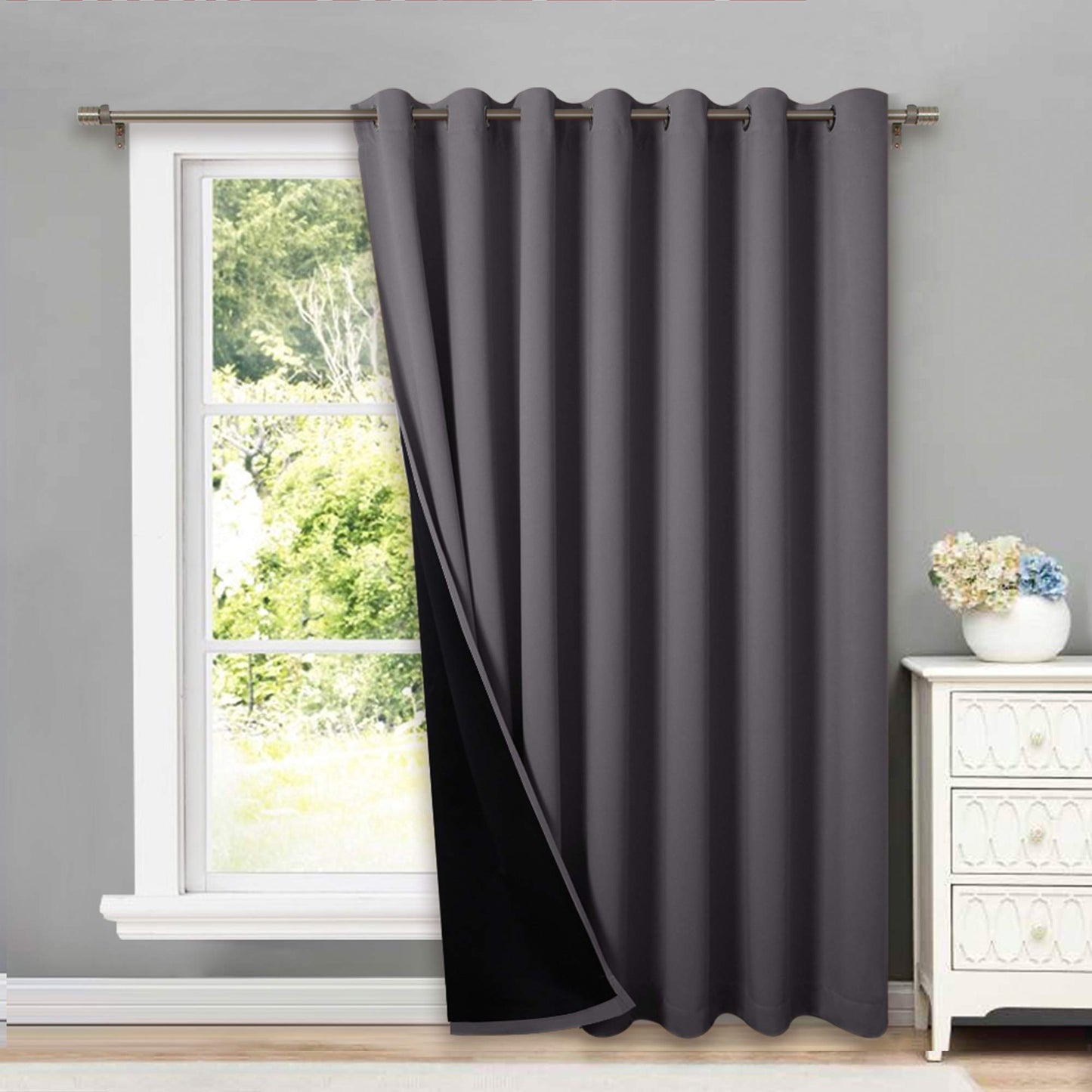 INtex CURTAINS HOUSE 100% Blackout curtains - thermal insulated blackout fabric - two layers fully darkness curtain