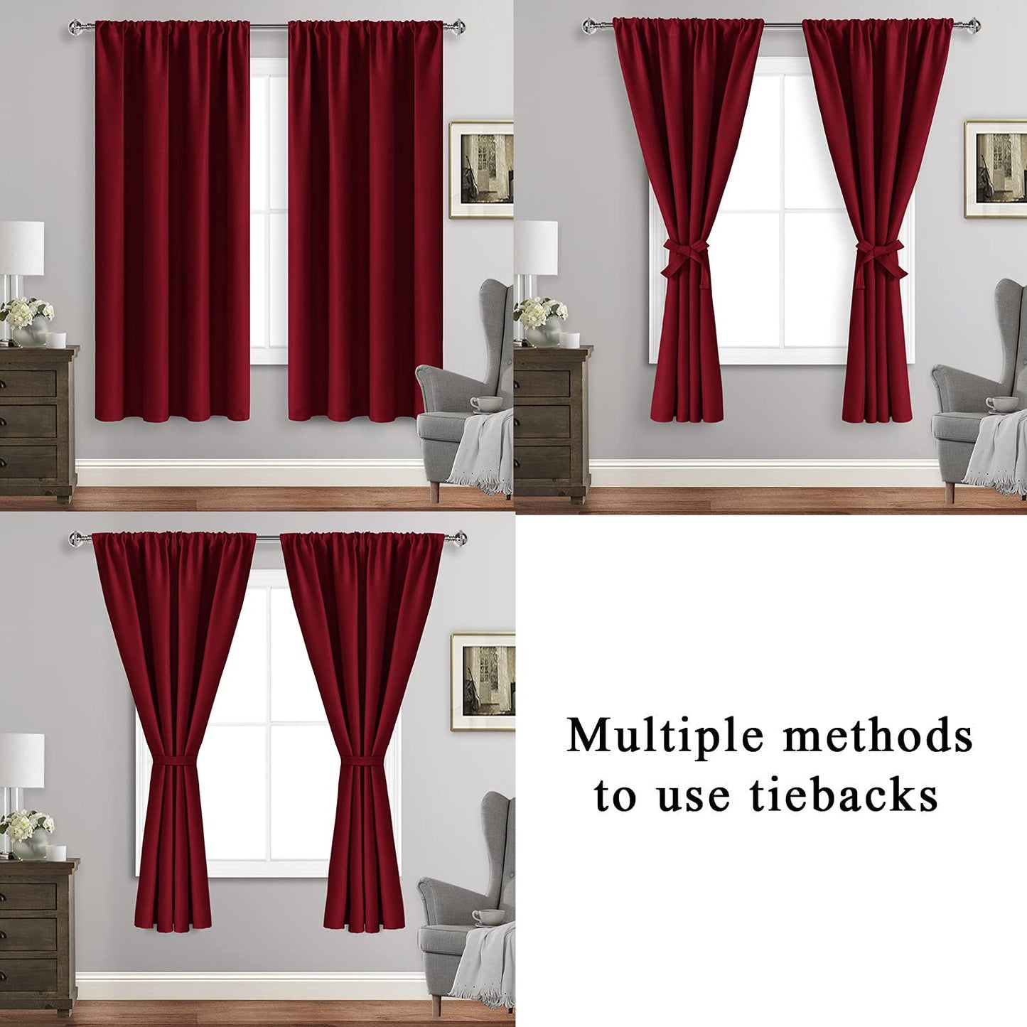 INtex CURTAINS HOUSE Blackout Curtains for Bedroom - Thermal Insulated Room Darkening Noise Reducing- cover pocket design - 1 panel with tie-pack