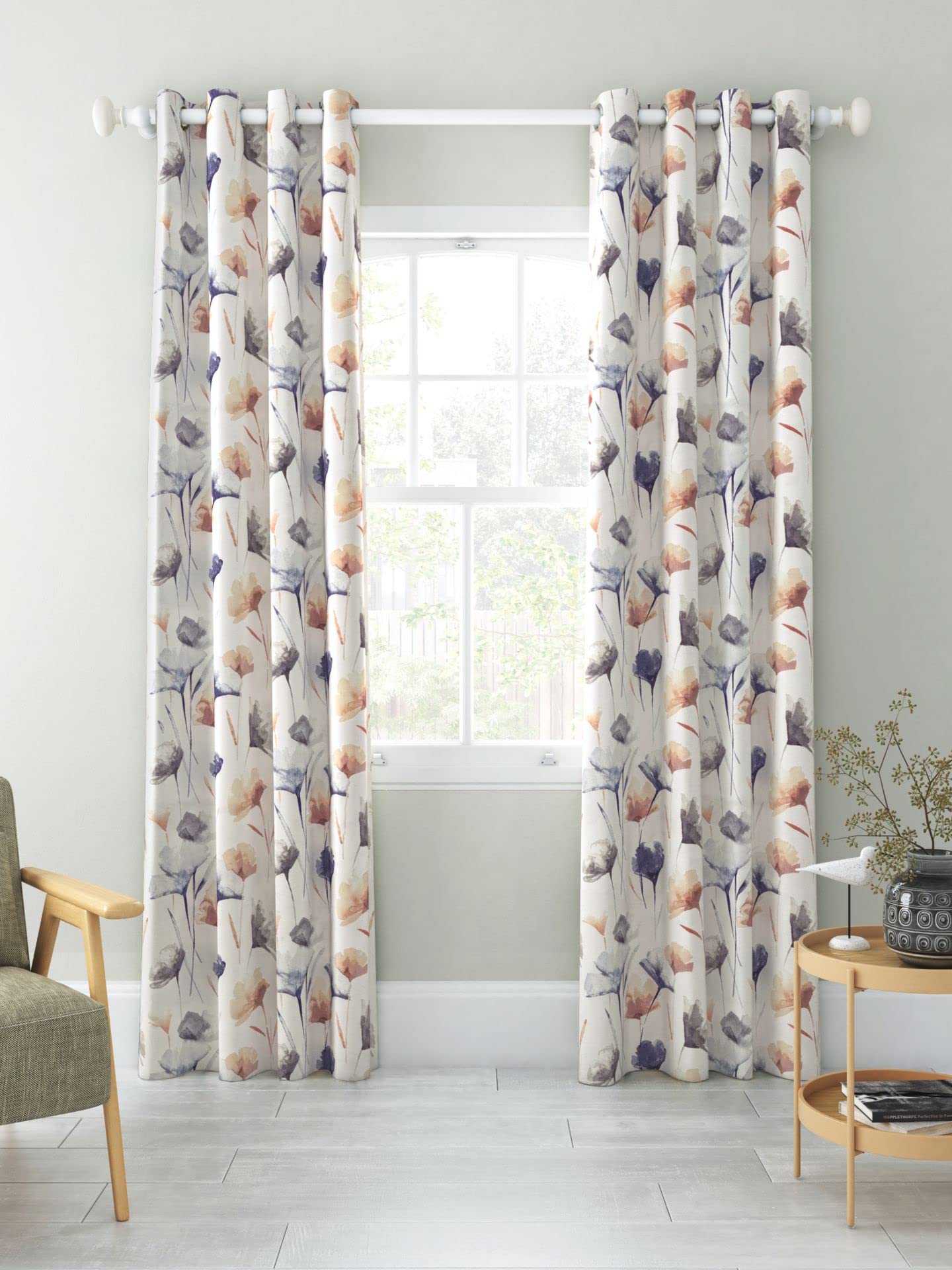 INtex CURTAINS Linen Velvet Sabia Curtains-Modern Multi Colour Sheer Design-Steel Grommets -1 Piece