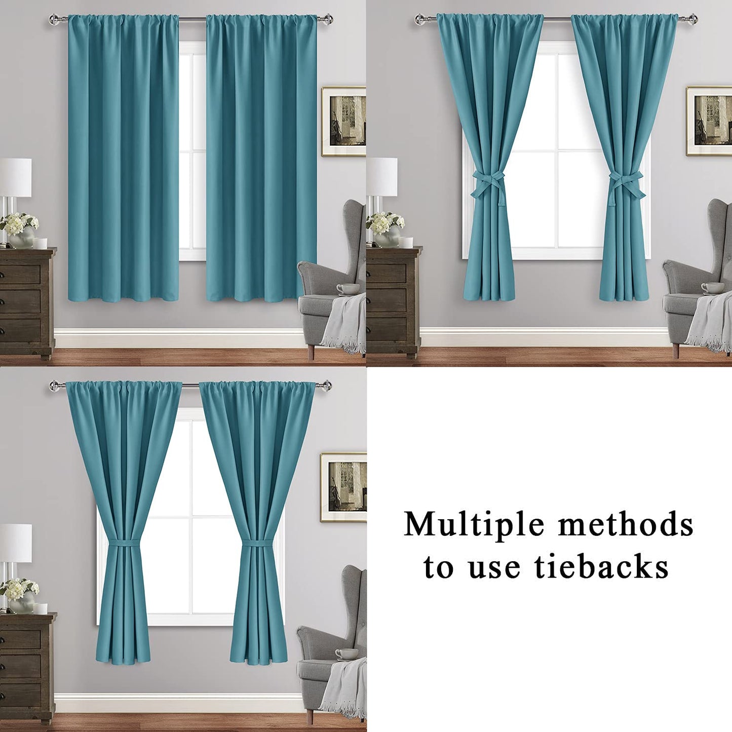 INtex CURTAINS HOUSE Blackout Curtains for Bedroom - Thermal Insulated Room Darkening Noise Reducing- cover pocket design - 1 panel with tie-pack