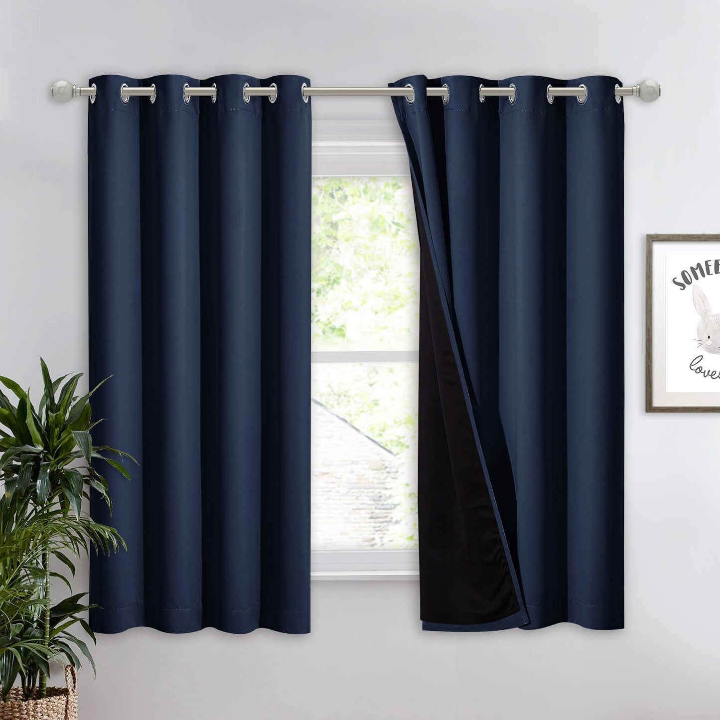 INtex CURTAINS HOUSE 100% Blackout curtains - thermal insulated blackout fabric - two layers fully darkness curtain