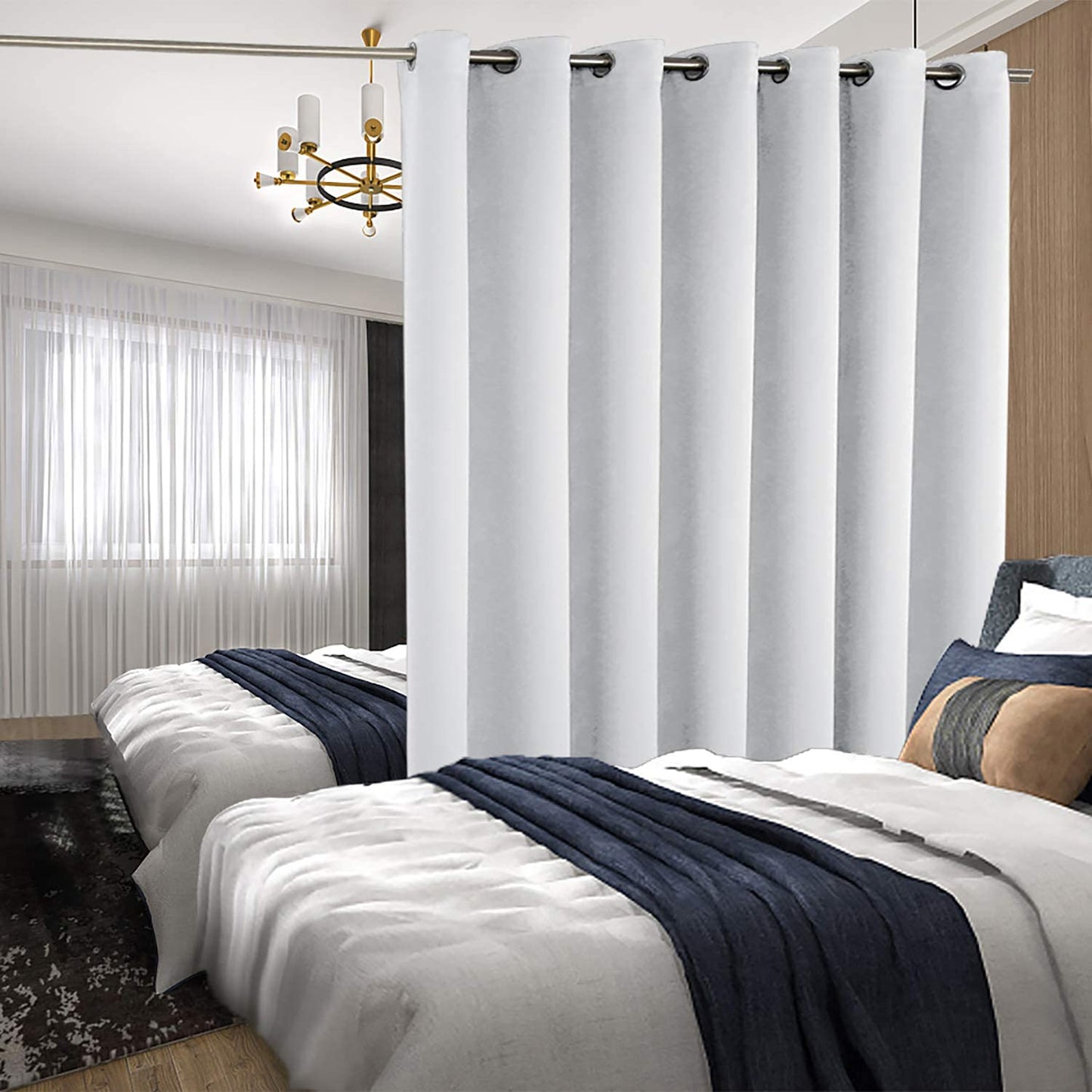 INtex CURTAINS HOUSE 100% Blackout curtains - thermal insulated blackout fabric - two layers fully darkness curtain