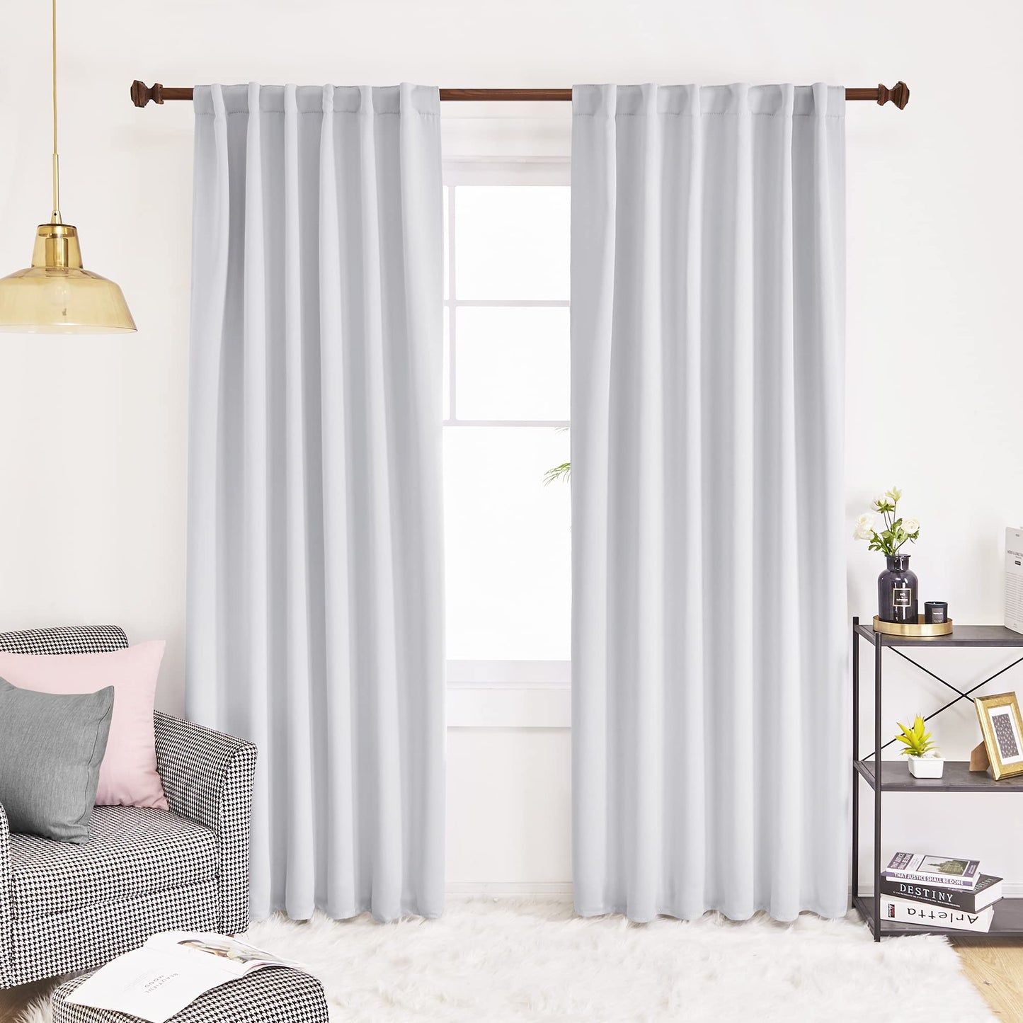 INtex CURTAINS HOUSE Elegant Blackout Curtains-Back Tap design-thermal Insulated fabric-for room Darkness - 1 Piece