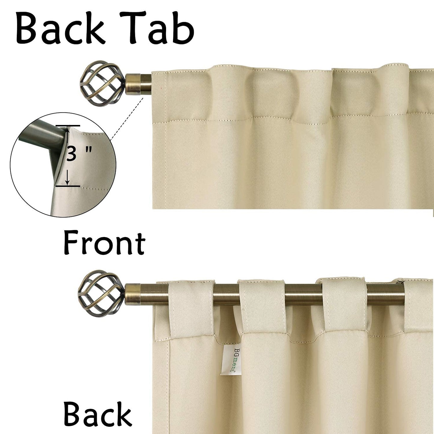 INtex CURTAINS HOUSE Elegant Blackout Curtains-Back Tap design-thermal Insulated fabric-for room Darkness - 1 Piece