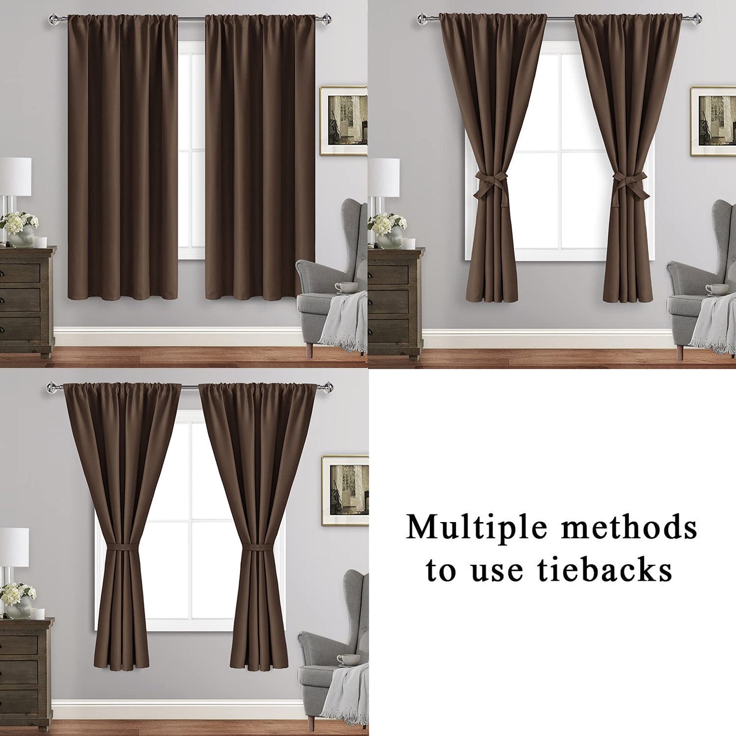 INtex CURTAINS HOUSE Blackout Curtains for Bedroom - Thermal Insulated Room Darkening Noise Reducing- cover pocket design - 1 panel with tie-pack