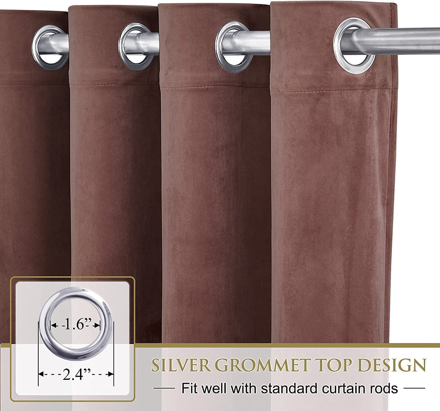 INtex CURTAINS HOUSE Elegant Velvet curtains - Soft Velour fabric - Steel Grommets - for living rooms - 1 piece-Wild Rose