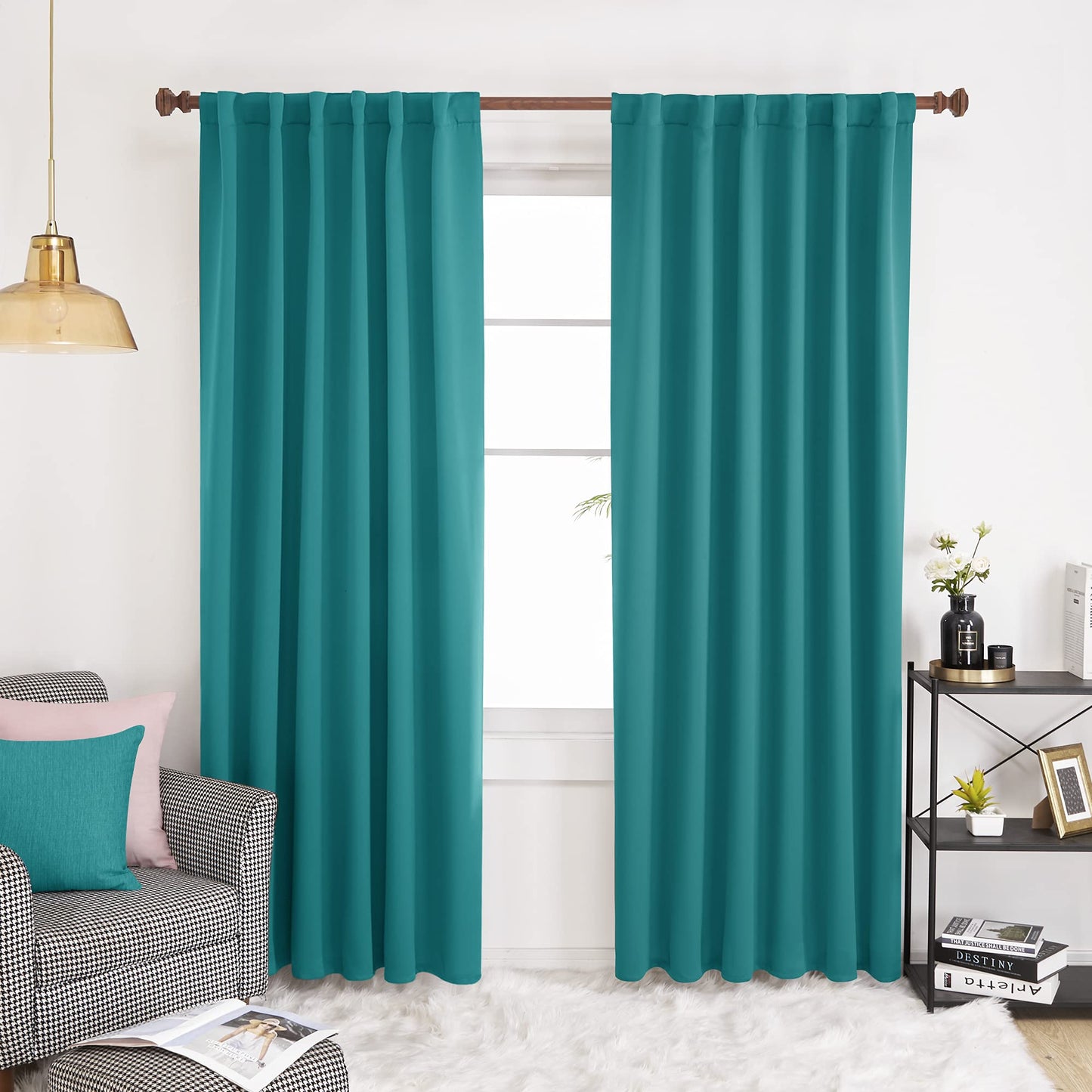 INtex CURTAINS HOUSE Elegant Blackout Curtains-Back Tap design-thermal Insulated fabric-for room Darkness - 1 Piece