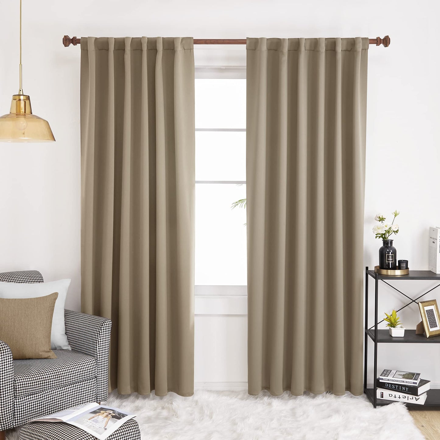 INtex CURTAINS HOUSE Elegant Blackout Curtains-Back Tap design-thermal Insulated fabric-for room Darkness - 1 Piece