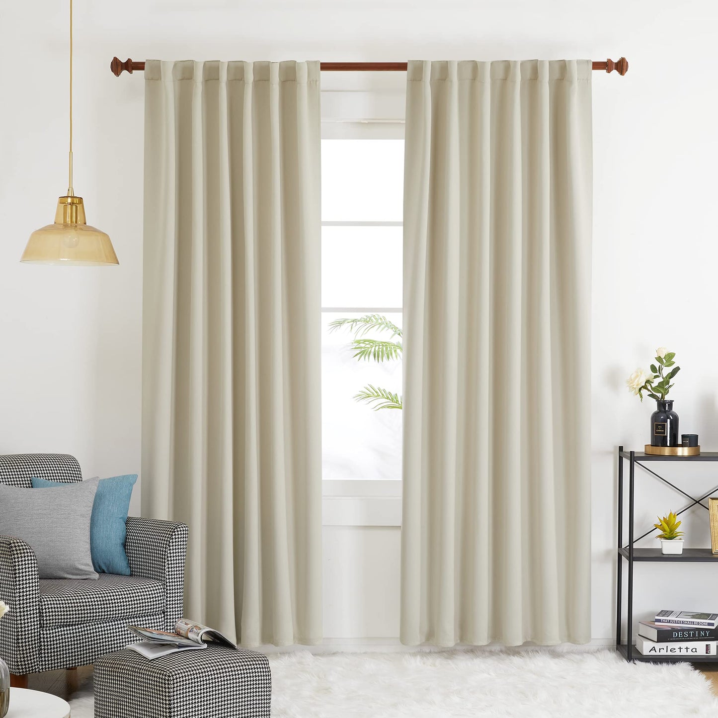 INtex CURTAINS HOUSE Elegant Blackout Curtains-Back Tap design-thermal Insulated fabric-for room Darkness - 1 Piece