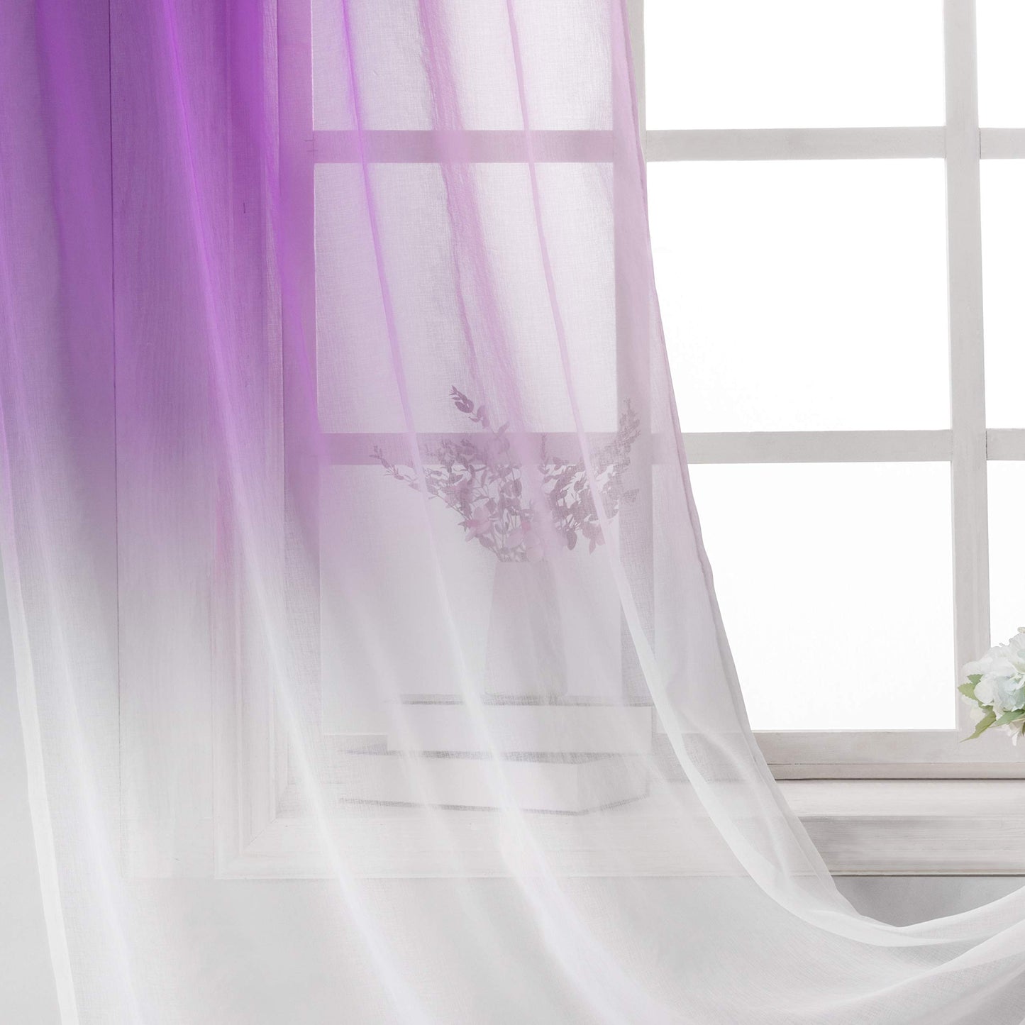 ‎INtex CURTAINS HOUSE Luxury Voile Curtains - Gradient colours - Steel Grommets - 1 Piece