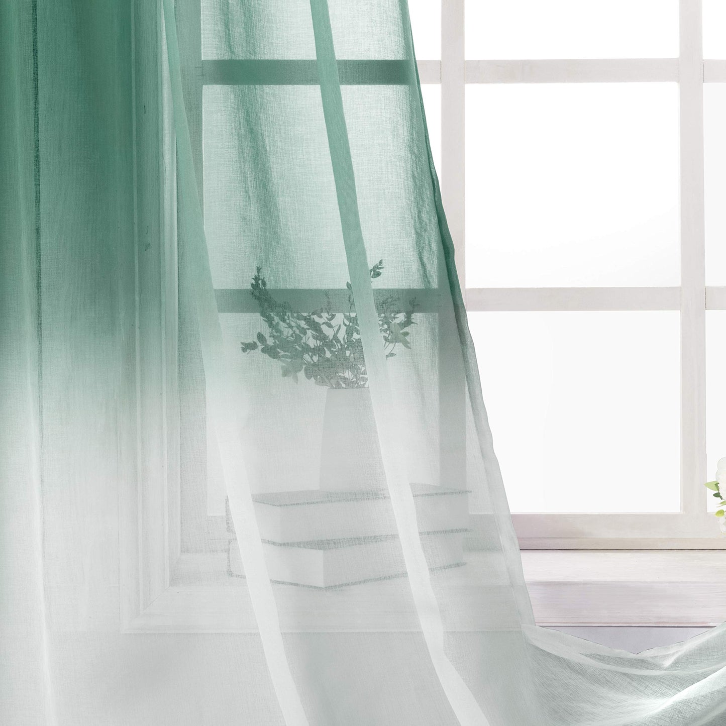 ‎INtex CURTAINS HOUSE Luxury Voile Curtains - Gradient colours - Steel Grommets - 1 Piece