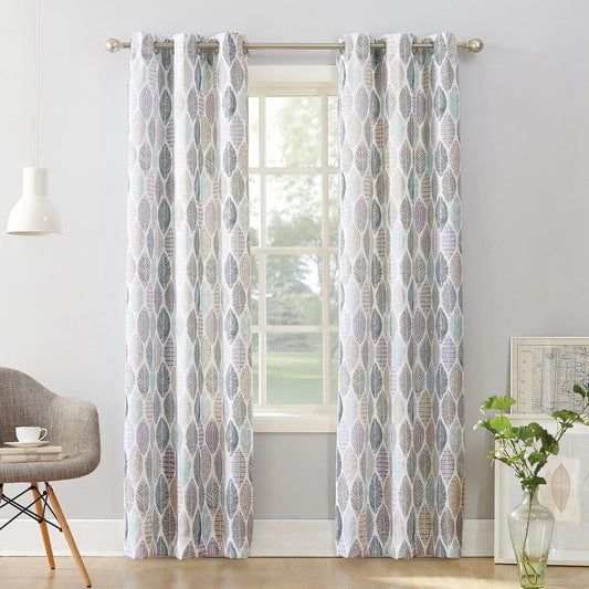 INtex CURTAINS House Linen Velvet Sabia Curtains-Modern Multi Colour Sheer Design-Digital Printed -Steel Grommets -1 Piece