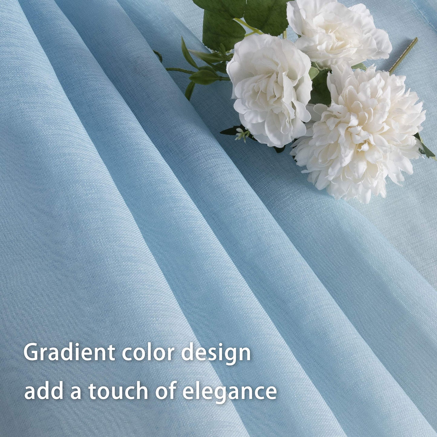 ‎INtex CURTAINS HOUSE Luxury Voile Curtains - Gradient colours - Steel Grommets - 1 Piece